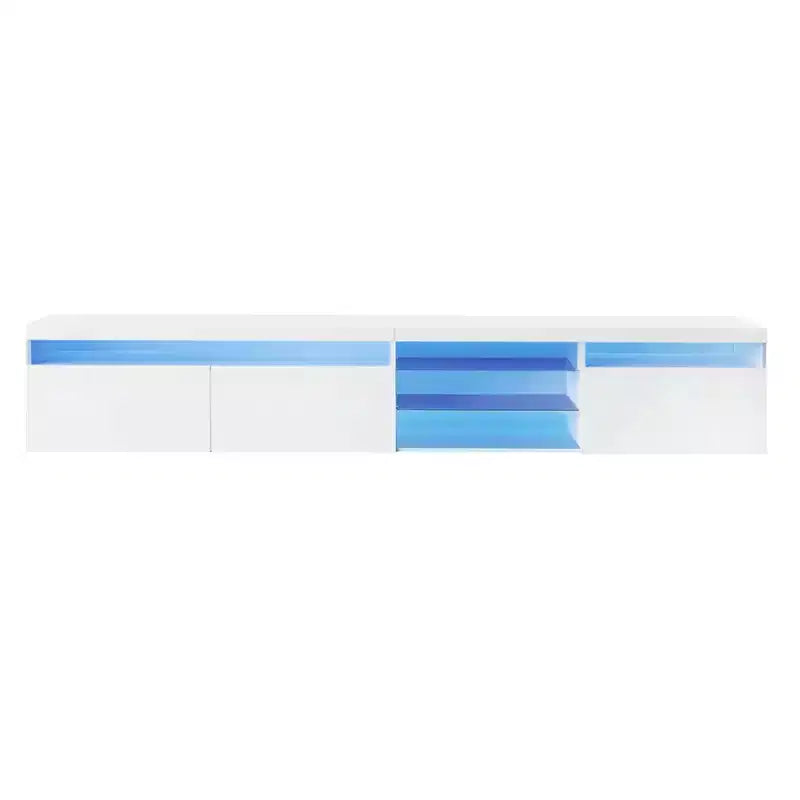 Whisen Modern TV Stand Fits TV's up to 105 in. with Ample Storage Space and LED Color Changing Lights