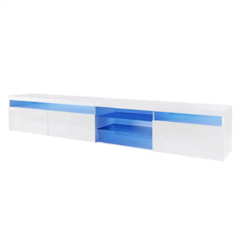 Whisen Modern TV Stand Fits TV's up to 105 in. with Ample Storage Space and LED Color Changing Lights