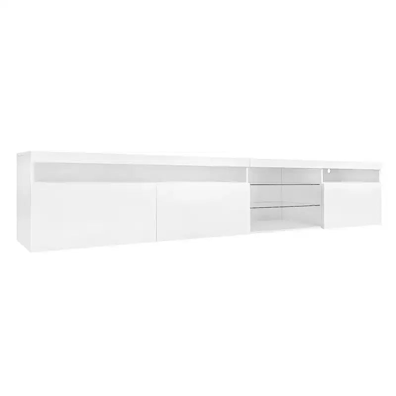 Whisen Modern TV Stand Fits TV's up to 105 in. with Ample Storage Space and LED Color Changing Lights