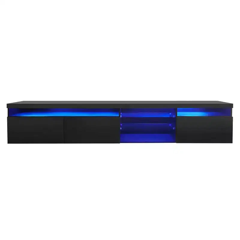 Whisen Modern TV Stand Fits TV's up to 105 in. with Ample Storage Space and LED Color Changing Lights