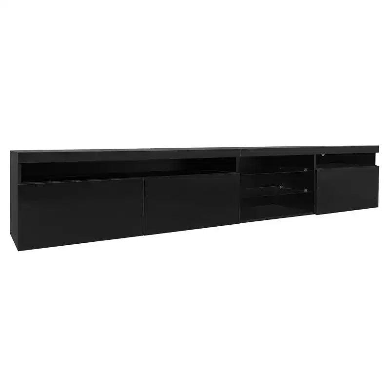 Whisen Modern TV Stand Fits TV's up to 105 in. with Ample Storage Space and LED Color Changing Lights