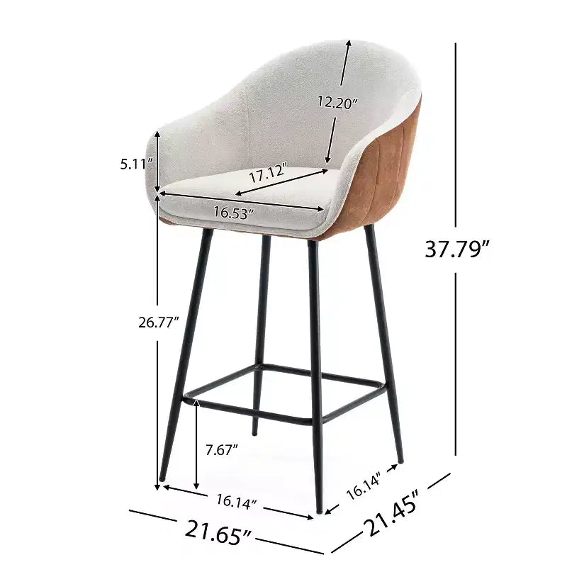 Christopher Knight Home Aveline 26.5'' Modern Upholstered Bar Stools with Metal Legs (Set of 2)