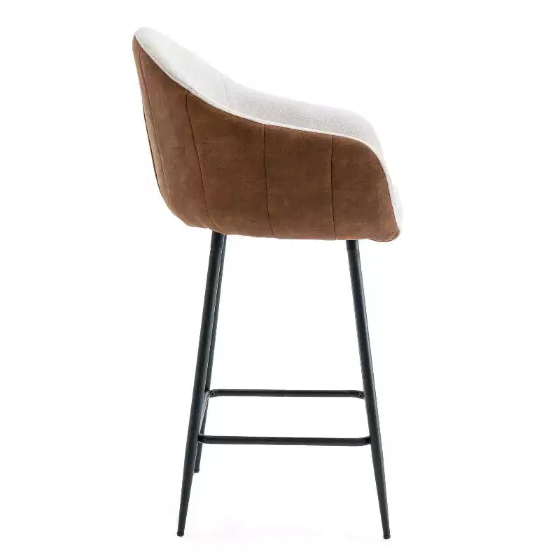 Christopher Knight Home Aveline 26.5'' Modern Upholstered Bar Stools with Metal Legs (Set of 2)