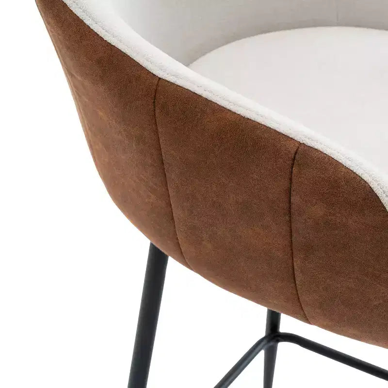 Christopher Knight Home Aveline 26.5'' Modern Upholstered Bar Stools with Metal Legs (Set of 2)