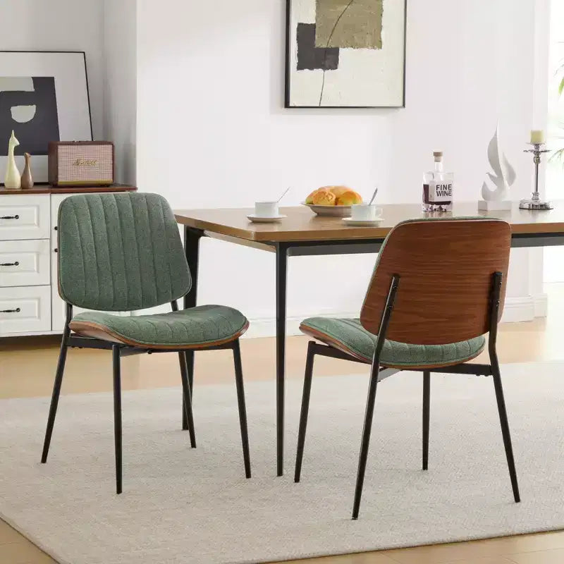 TUYOHW PU Leather Kitchen Chairs Set of 2 with Metal Tapered Legs,Ergonomic Dining Chairs with Curved Backrest,Wider & Deeper Leg Spacing