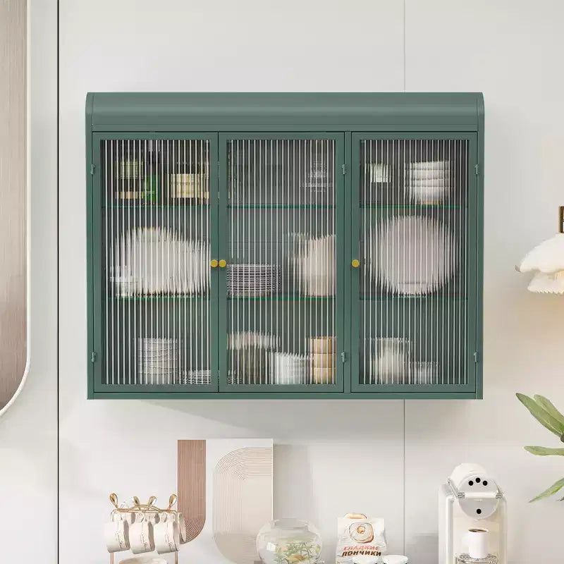 36''w Wall Cabinets for Laundry Room, Acrylic Glass Wall Mounted Storage Cabinets Medicine Cabinet for Kitchen Garage Laundry, 3 Door