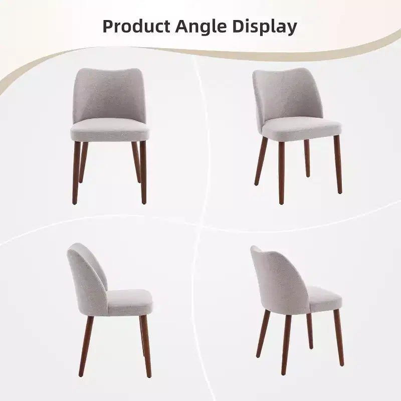 Modern Dining Chairs - Upholstery Kitchen Chairs with High Backrest, Thick Padded Seats & Wood Legs, Ideal for Dining Room/Kitchen