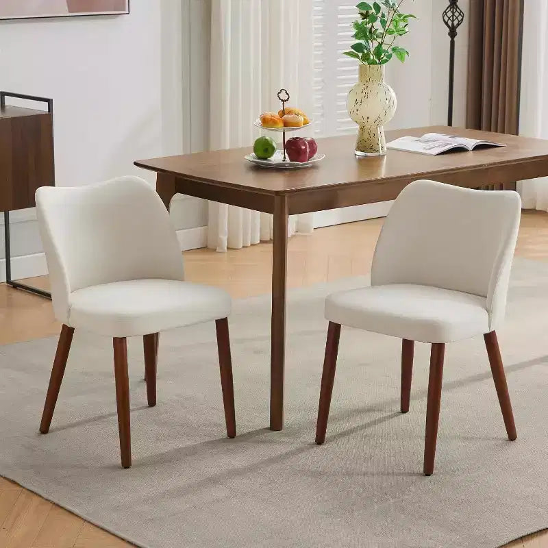 Modern Dining Chairs - Upholstery Kitchen Chairs with High Backrest, Thick Padded Seats & Wood Legs, Ideal for Dining Room/Kitchen