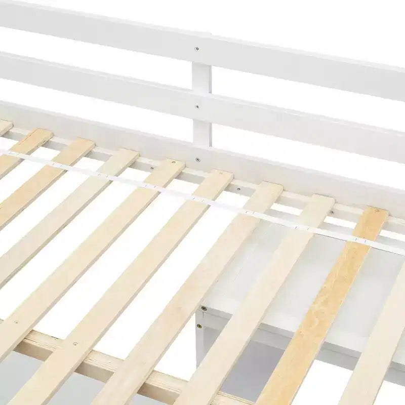 Bellemave Full Loft Bed with Desk, Storage Shelves and Drawers,Wood Loft Bed Frame with Guardrails and Built-in Ladder for Teens and Adults