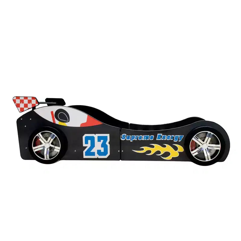 GDFStudio Elean Twin Size Supreme Energy Racing Car Bed with LED Light