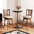 Costway 25'' Swivel Counter Barstools Set of 2 w/Backrest & Upholstered Seat Footrest