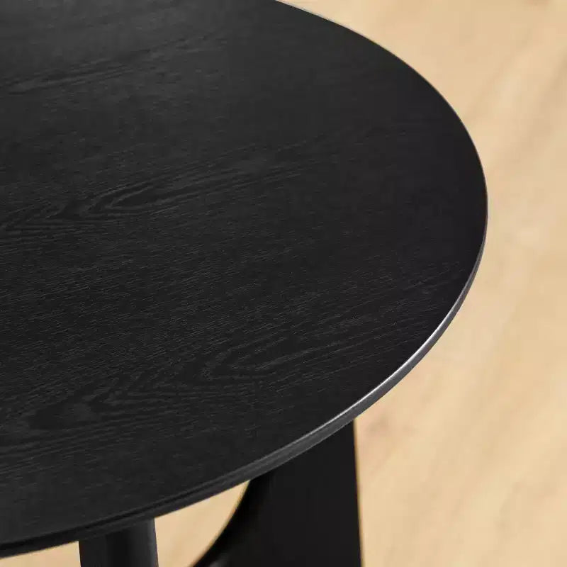 25 Modern Round End Table with Woodgrain Finish, Cross-Leg Accent Side Table for Living Room or Small Spaces-Panipeachy