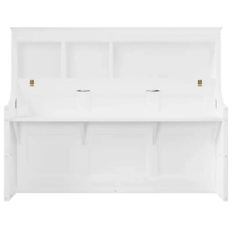 Twin Size Murphy Bed Space-Saving Wall Bed with Desk and Storage Bookshelf - ModernLuxe