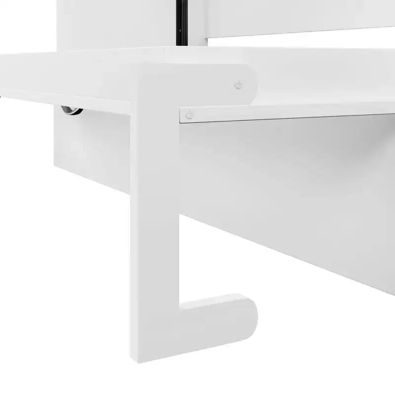 Twin Size Murphy Bed Space-Saving Wall Bed with Desk and Storage Bookshelf - ModernLuxe