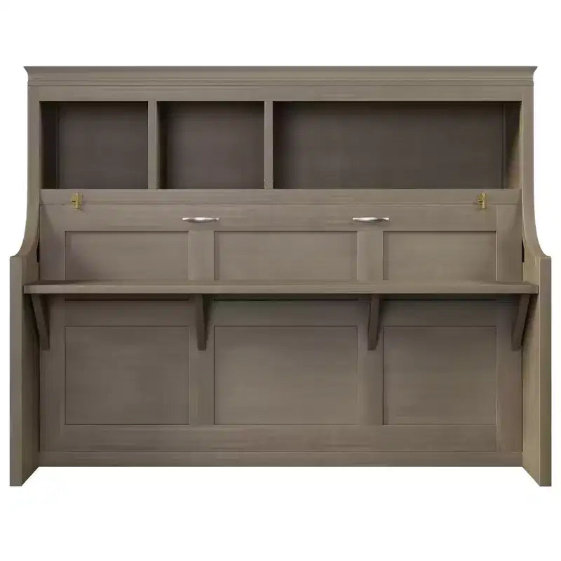 Twin Size Murphy Bed Space-Saving Wall Bed with Desk and Storage Bookshelf - ModernLuxe