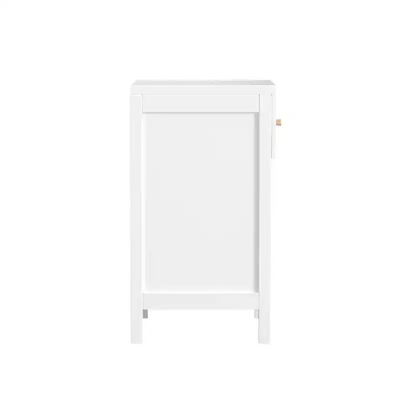 Modern White Nightstand with Drawer and Open Shelf,Scalloped Edge Bedside Table for Bedroom, Cute Minimalist Side Table for Kids Room or Girls' Room