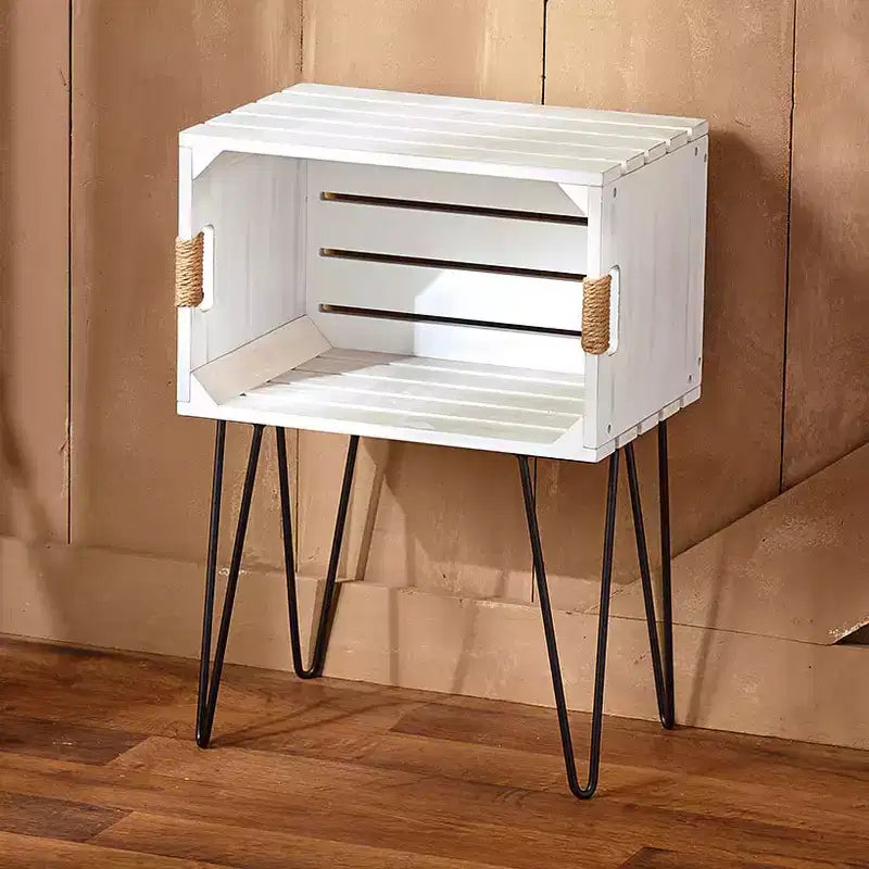 The Lakeside Collection Rustic Wood-Like Crate End Table -
