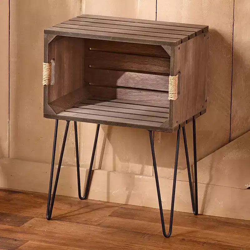 The Lakeside Collection Rustic Wood-Like Crate End Table -