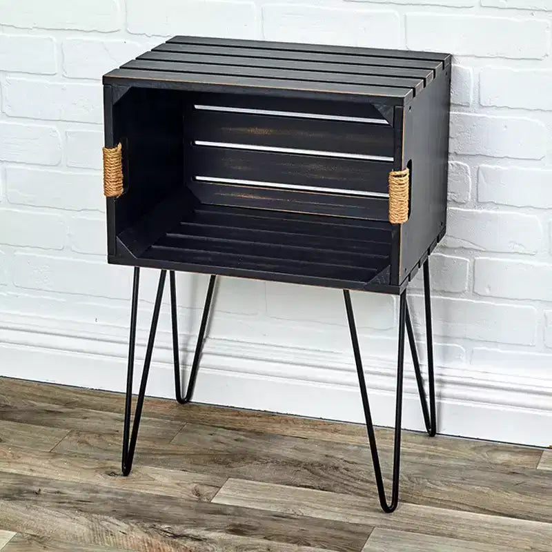 The Lakeside Collection Rustic Wood-Like Crate End Table -