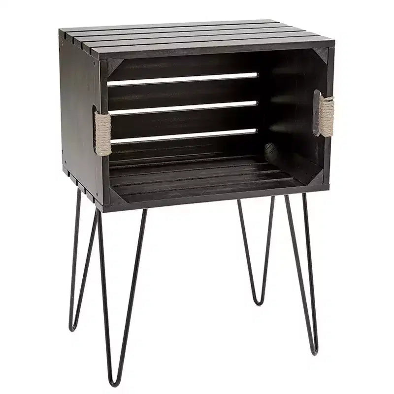 The Lakeside Collection Rustic Wood-Like Crate End Table -