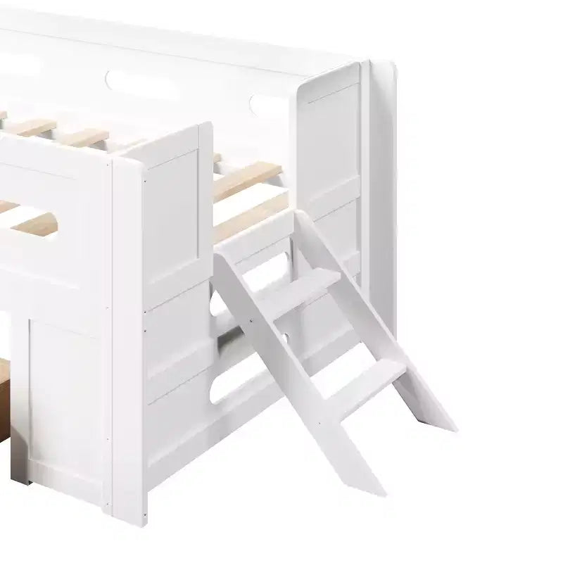 Twin/Full Size Platform Bed Frame with Semi-Enclosed Guardrail and Drawer - ModernLuxe