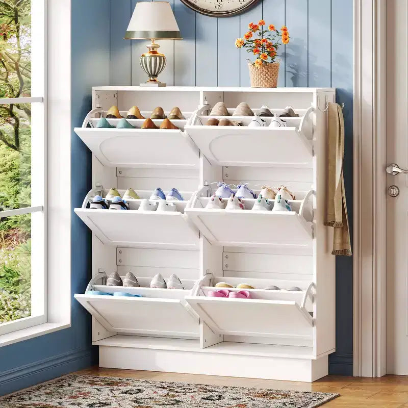 Shoe Storage Cabinet with 6 Drawers, Freestanding Shoe Organizer Cabinet, Entryway Hidden Shoe Rack