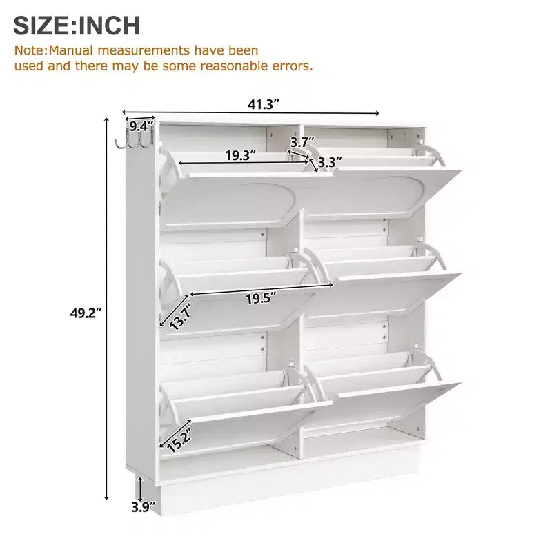 Shoe Storage Cabinet with 6 Drawers, Freestanding Shoe Organizer Cabinet, Entryway Hidden Shoe Rack