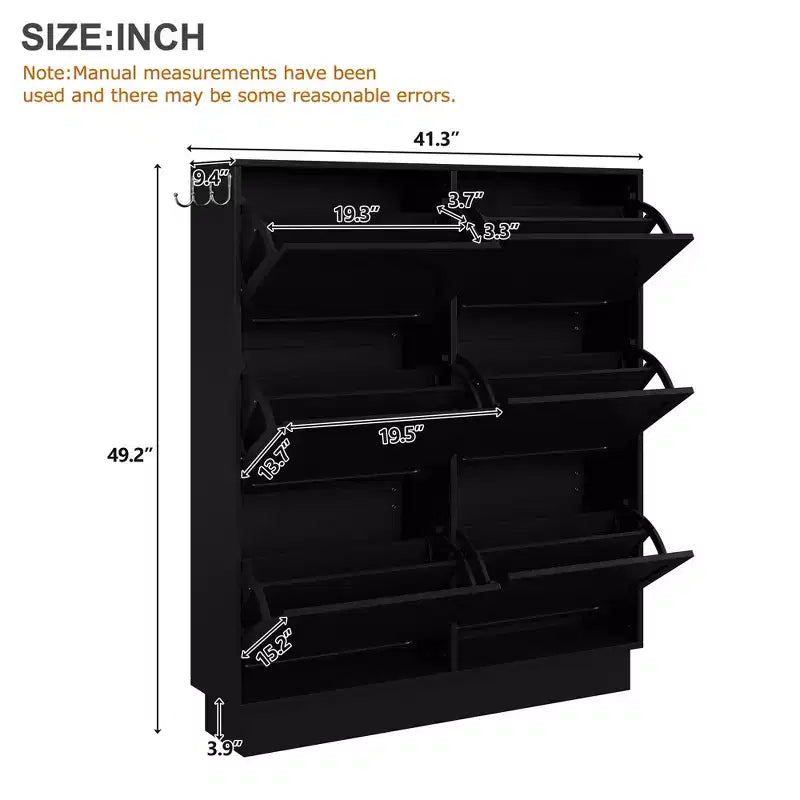 Shoe Storage Cabinet with 6 Drawers, Freestanding Shoe Organizer Cabinet, Entryway Hidden Shoe Rack