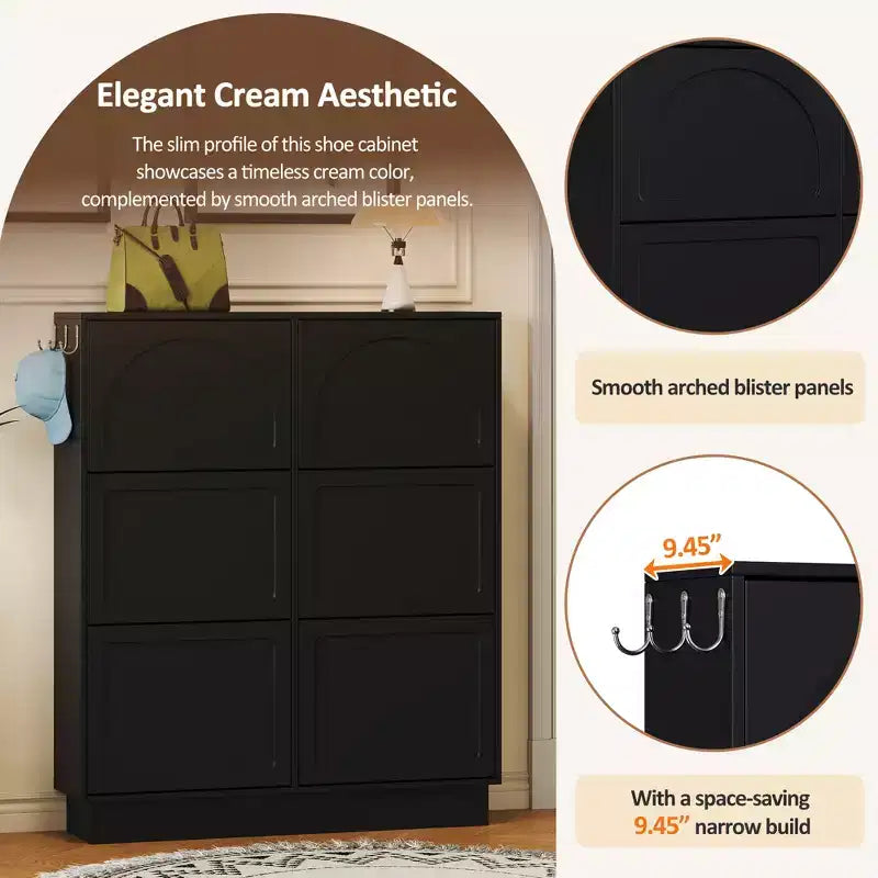 Shoe Storage Cabinet with 6 Drawers, Freestanding Shoe Organizer Cabinet, Entryway Hidden Shoe Rack