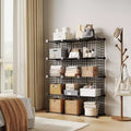 Wire Cube Storage 12-Cube Modular Closet Organizer Shelf Unit for Bedroom Office, Black