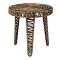 JONATHAN Y Amara 17 Coastal Bohemian Handwoven Water Hyacinth Round Tripod End Table