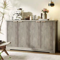 4-Door Modern Wood Sideboard Buffet Cabinet, with Storage Space, Credenza Coffee Bar Table Console for Living Room, Kitchen, Dining Room & Hallway