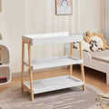 Baby Changing Station, Diaper Changing Table with Waterproof Pad, Modern Portable Infant Diaper Station with 2 Storage Shelves for Newborn Baby