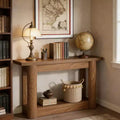 GDFStudio Anastasia Farmhouse Wooden Rectangular 2-Tier Console Table with Curved Legs