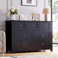 Modern Simplist Wood Storage Chest, 7 Drawers Dresser, Deep Drawers, for Living Room, Hallway
