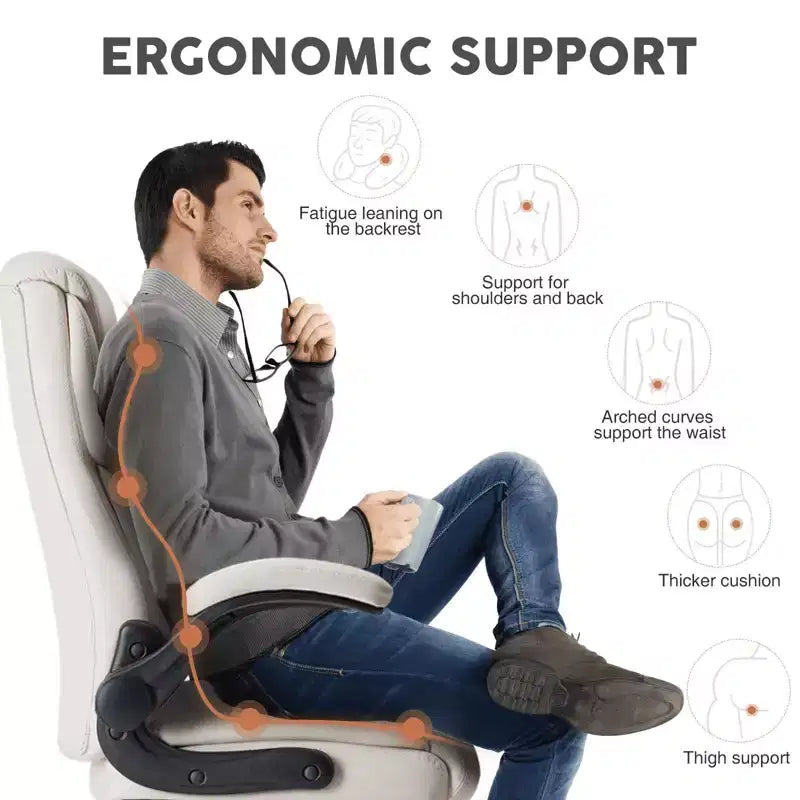 MAYEERTY Office Chair with Flip-Up Armrests Ergonomic Lumbar Support PU Leather