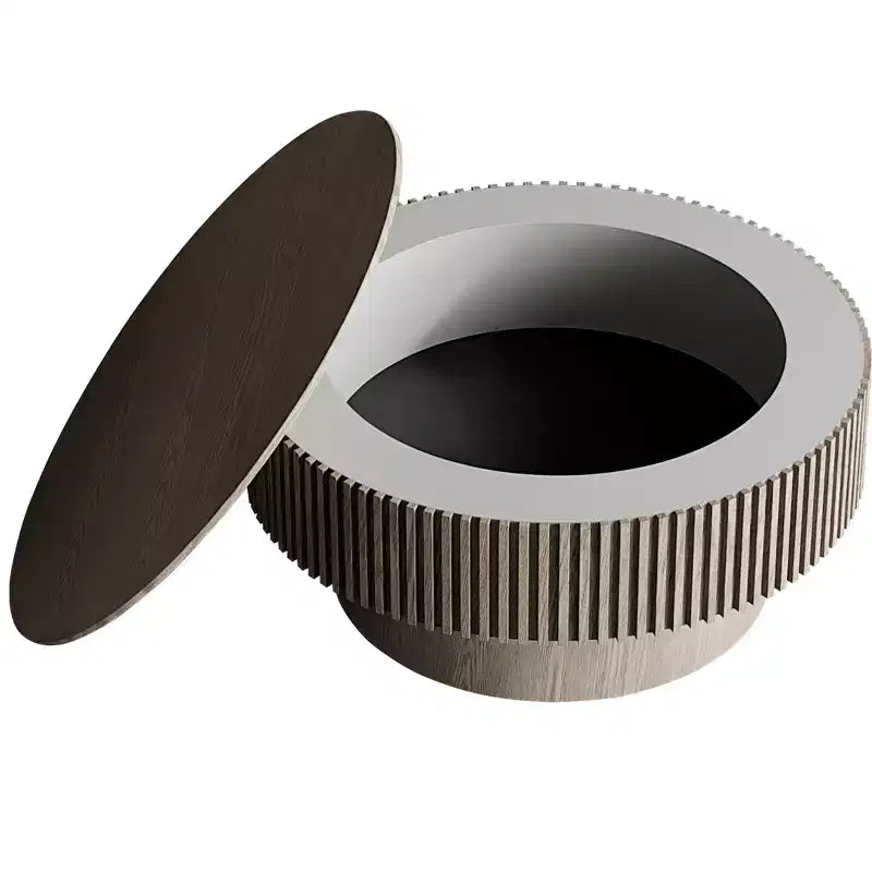 GDFStudio Sophia Modern Round Coffee Table with Storage