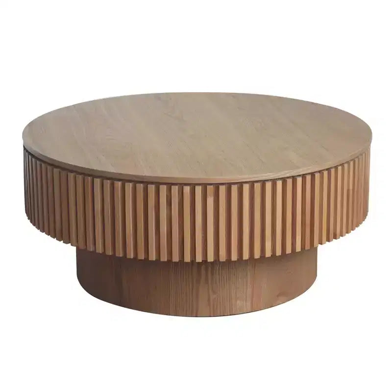 GDFStudio Sophia Modern Round Coffee Table with Storage