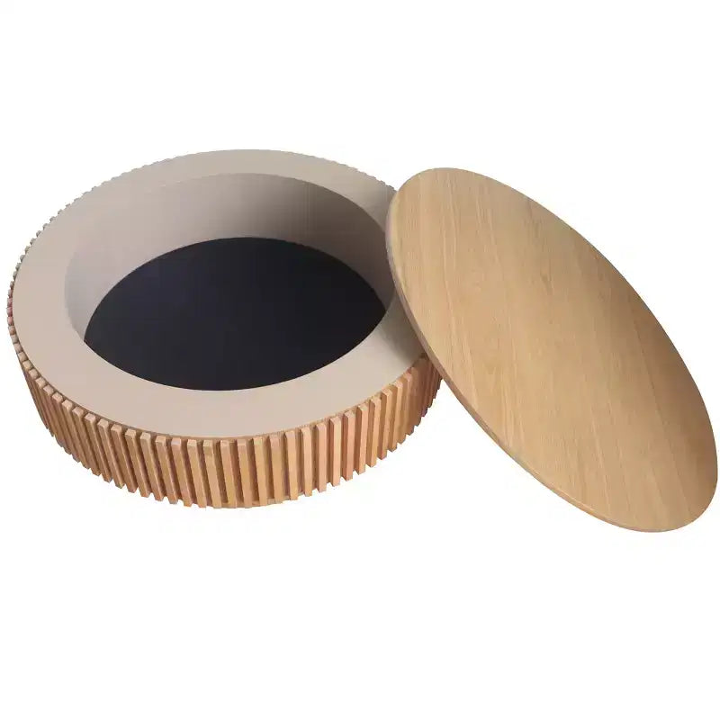 GDFStudio Sophia Modern Round Coffee Table with Storage