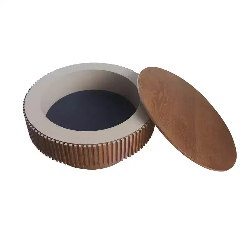 GDFStudio Sophia Modern Round Coffee Table with Storage