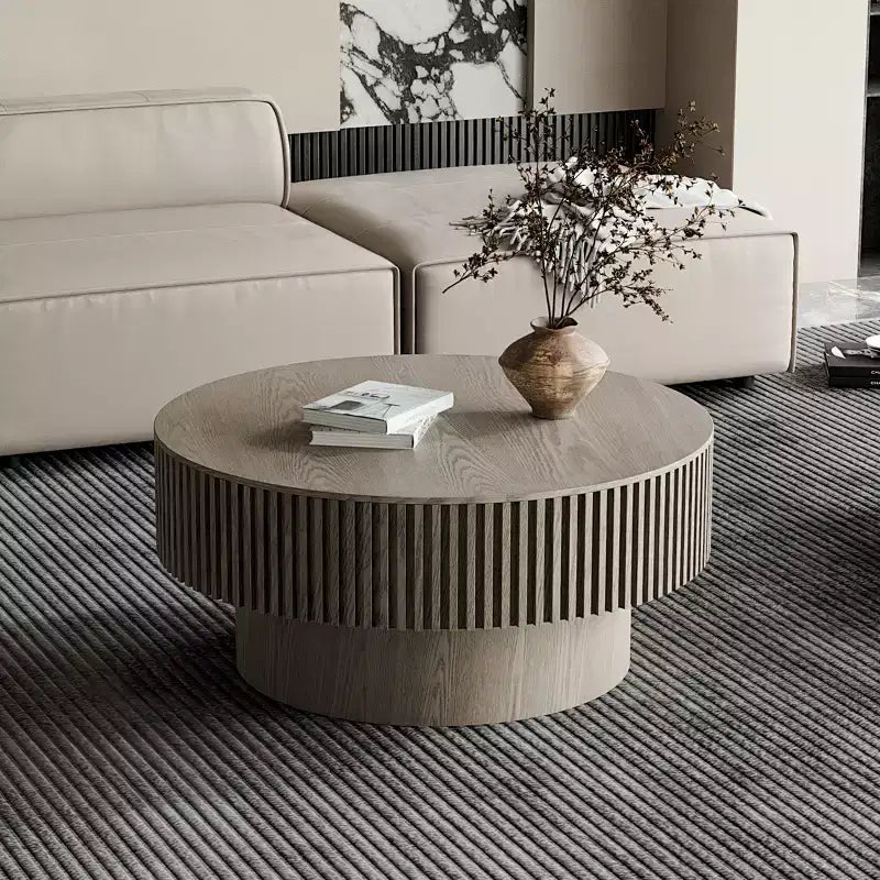 GDFStudio Sophia Modern Round Coffee Table with Storage