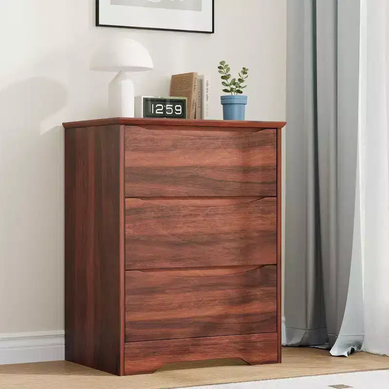 Wooden Dresser with 3 Drawers, Long Storage Dresser, Modern Closet, for Bedroom, Living Room