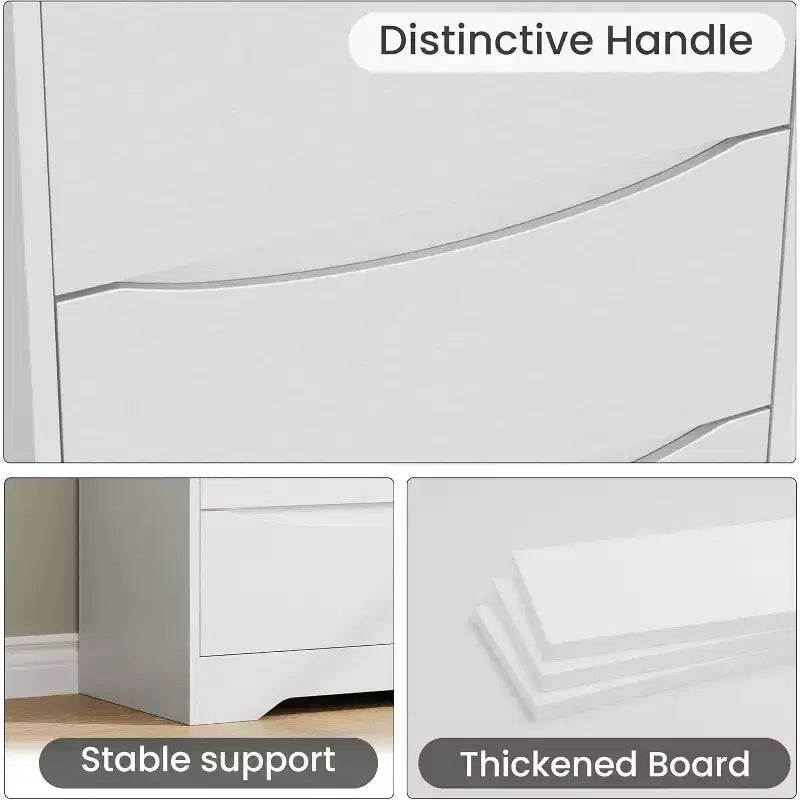 Wooden Dresser with 3 Drawers, Long Storage Dresser, Modern Closet, for Bedroom, Living Room