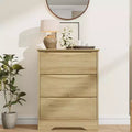 Wooden Dresser with 3 Drawers, Long Storage Dresser, Modern Closet, for Bedroom, Living Room