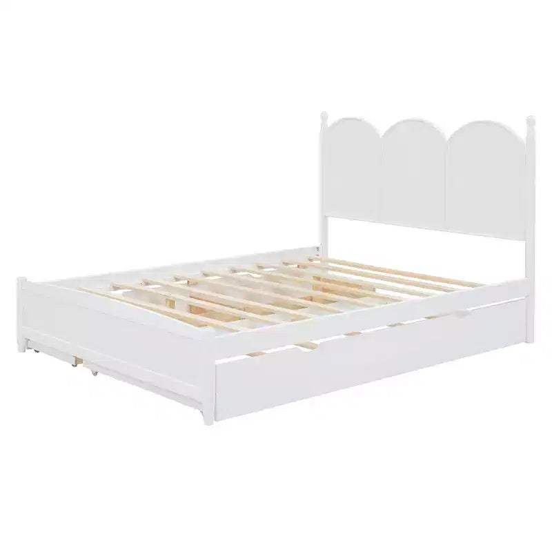 Polibi Queen Platform Bed with Twin XL Trundle & Dual Storage Drawers