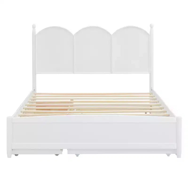 Polibi Queen Platform Bed with Twin XL Trundle & Dual Storage Drawers