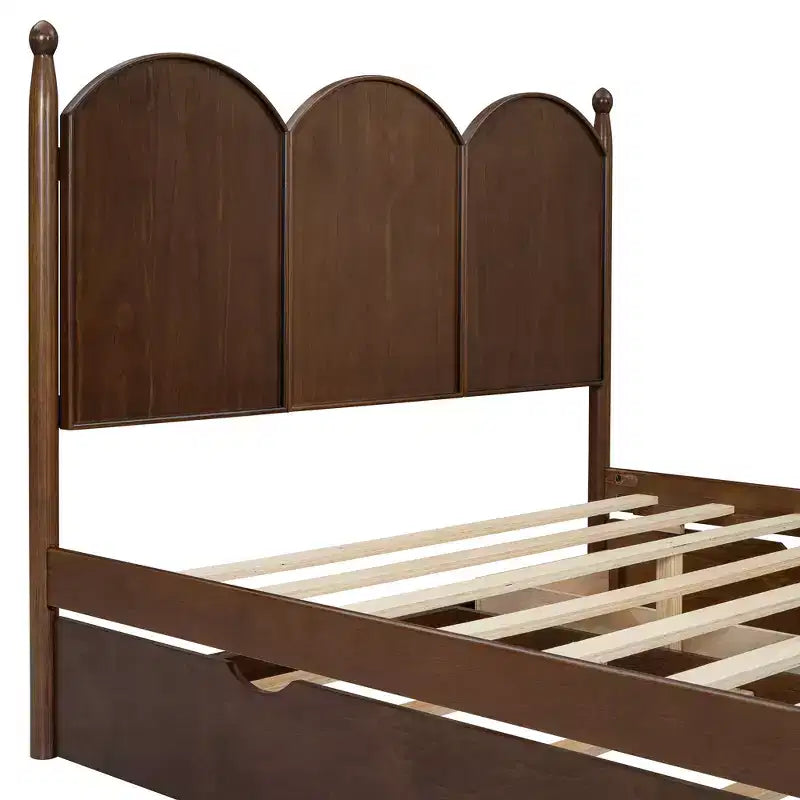 Polibi Queen Platform Bed with Twin XL Trundle & Dual Storage Drawers