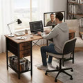 JIONJOY 47'' Computer Desk with 4 Reversible Fabric Drawers & Mesh Shelf, Large Storage Desk for Home Office, Gaming & Study