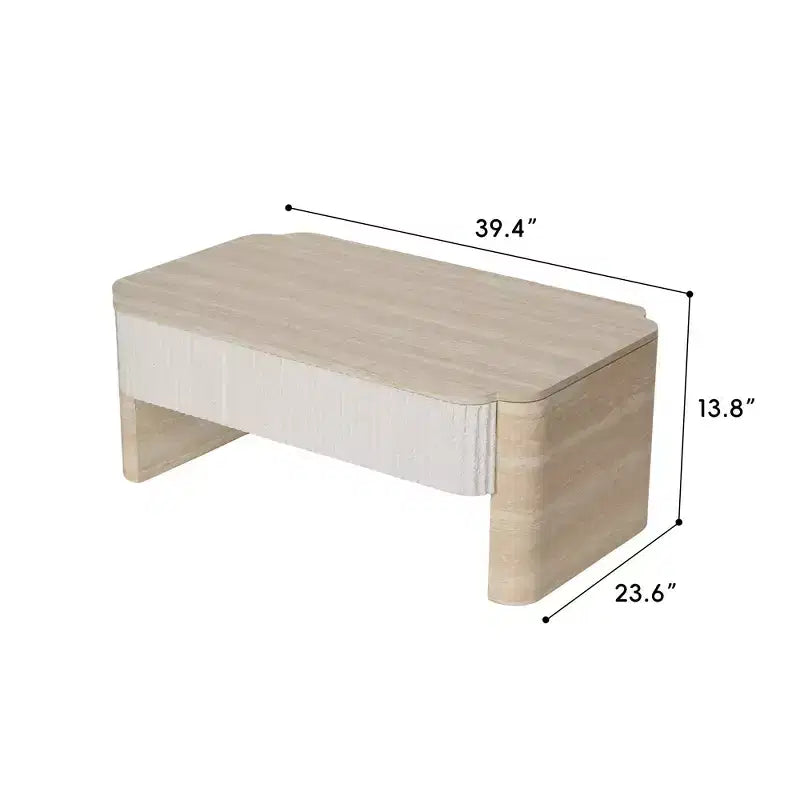 GDFStudio Swann Modern Wood Lift-Top Coffee Table with Fluted Panels and Storage Drawers