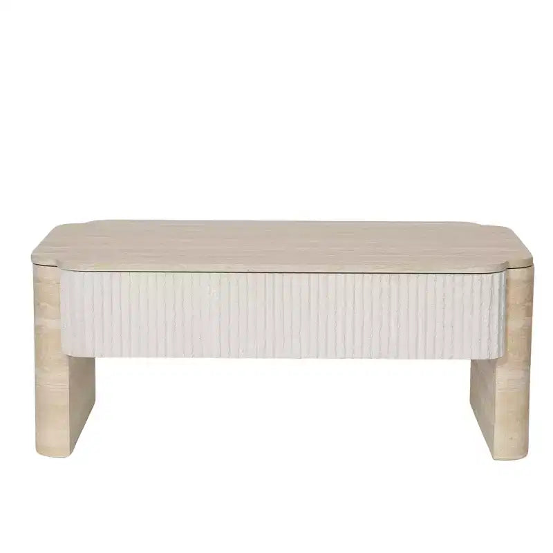 GDFStudio Swann Modern Wood Lift-Top Coffee Table with Fluted Panels and Storage Drawers